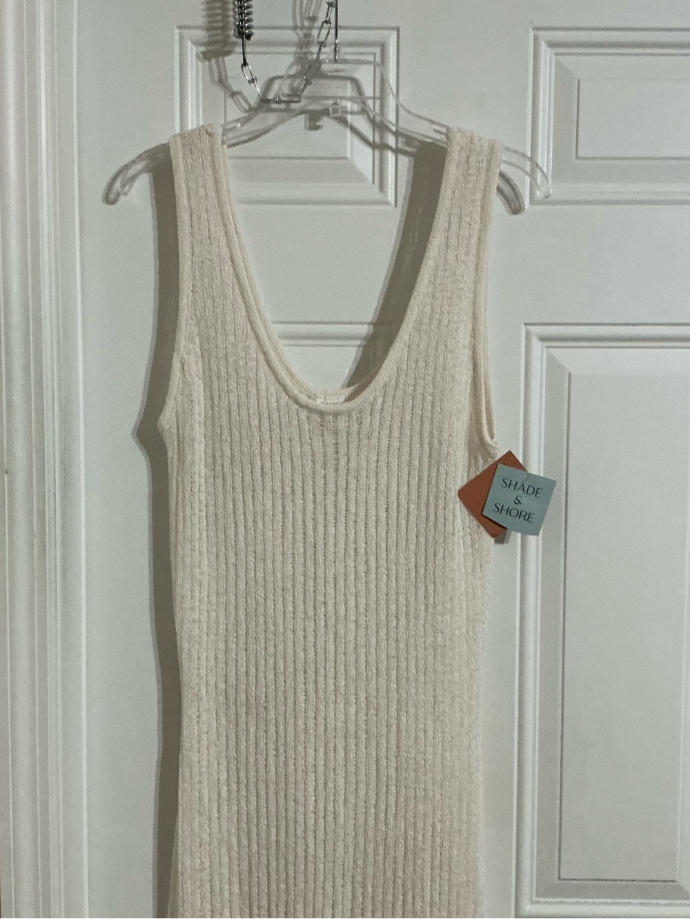 Shade & Shore Ribbed Maxi Dress Beach Cover-Up Cream